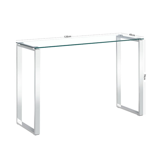 Clear Glass Tables with Mirrored Finish Chrome Legs