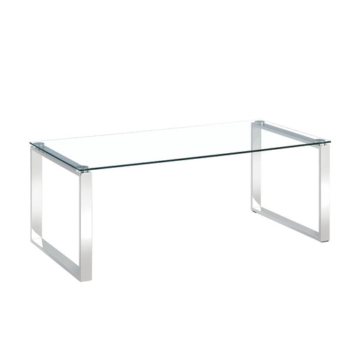 Clear Glass Tables with Mirrored Finish Chrome Legs