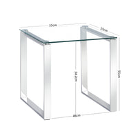 Thumbnail for Clear Glass Tables with Mirrored Finish Chrome Legs