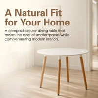 Thumbnail for 100cm Round Dining Table with Solid Beech Wood Legs