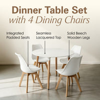 Thumbnail for Circular Dinner Table Set with 4 Dining Chairs