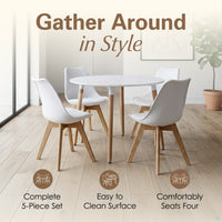 Thumbnail for Circular Dinner Table Set with 4 Dining Chairs