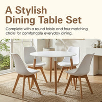 Thumbnail for Circular Dinner Table Set with 4 Dining Chairs