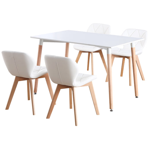 4 Seat Dining Table and Chair Scandi Rectangular Kitchen Nordic Dinner Set
