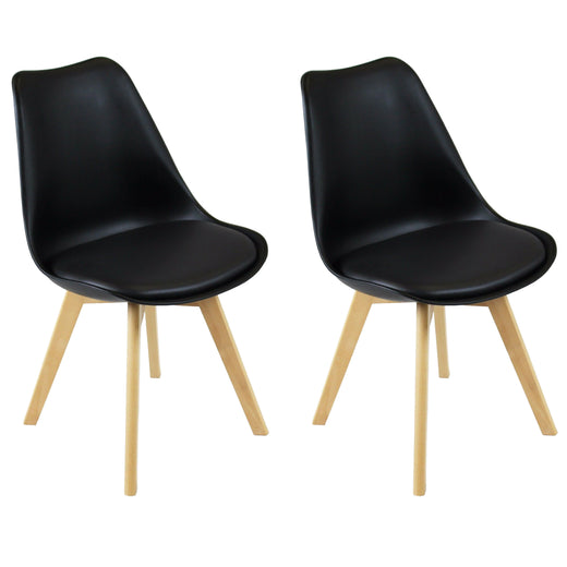 Two black PU leather chairs on a white background