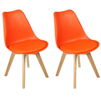 Thumbnail for Two orange PU leather chairs on a white background