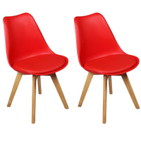 Thumbnail for Two red PU leather chairs on a white background