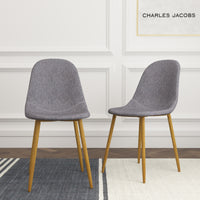 Thumbnail for Two grey velvet chairs on a lifestyle background