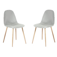 Thumbnail for Two grey velvet chairs on a white background