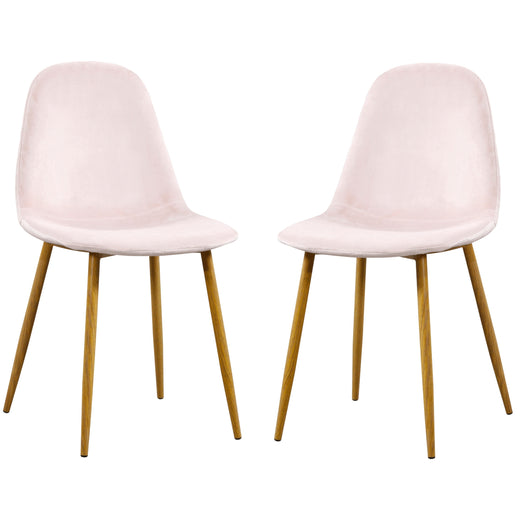 Two pink velvet chairs on a white background