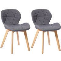 Thumbnail for Two dark grey fabric chairs on a white background