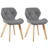 Thumbnail for Two grey fabric chairs on a white background