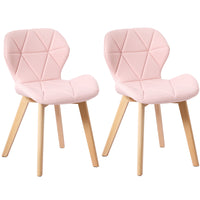 Thumbnail for Two pink fabric chairs on a white background