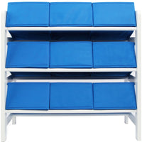 Thumbnail for 3 Tier Toy Storage Unit with 9 Fabric Boxes for Kids Bedroom