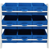 Thumbnail for 3 Tier Toy Storage Unit with 9 Fabric Boxes for Kids Bedroom