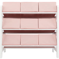 Thumbnail for 3 Tier Toy Storage Unit with 9 Fabric Boxes for Kids Bedroom