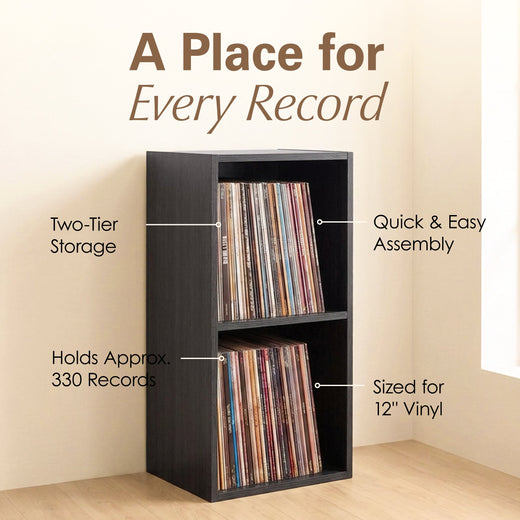 Black Vinyl Record LP Cube Storage Box