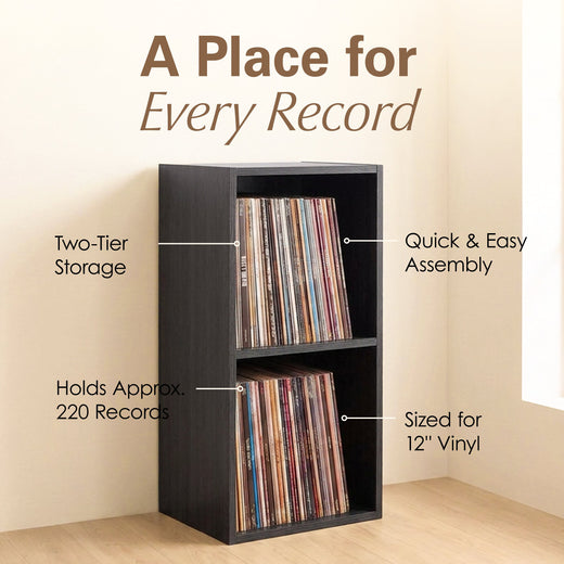 Black Vinyl Record LP Cube Storage Box