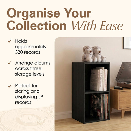Black Vinyl Record LP Cube Storage Box