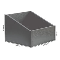 Thumbnail for A short vinyl organiser box, in grey effect, on a white background