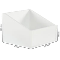 Thumbnail for A short vinyl organiser box, in white effect, on a white background