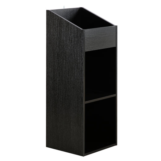 A black finish vinyl storage unit, on a white background