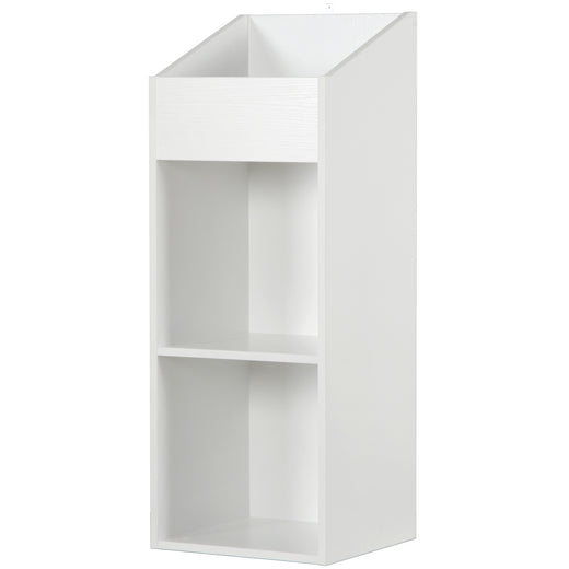 A white finish vinyl storage unit, on a white background