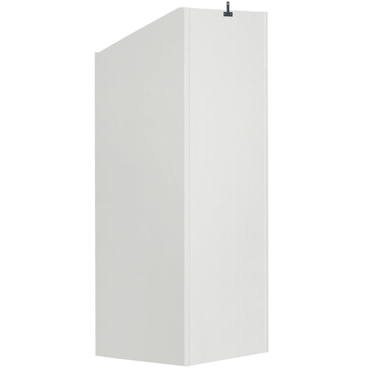A white finish vinyl storage unit, on a white background
