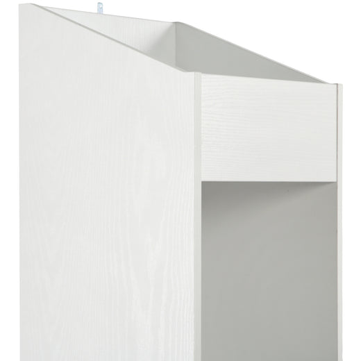 A white finish vinyl storage unit, on a white background