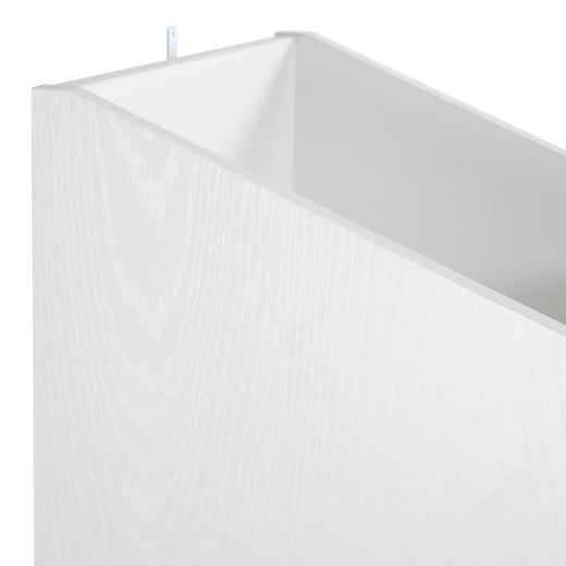 A white finish vinyl storage unit, on a white background