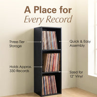 Thumbnail for Black Vinyl Record LP Cube Storage Box