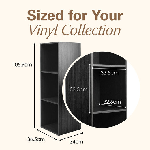 Black Vinyl Record LP Cube Storage Box