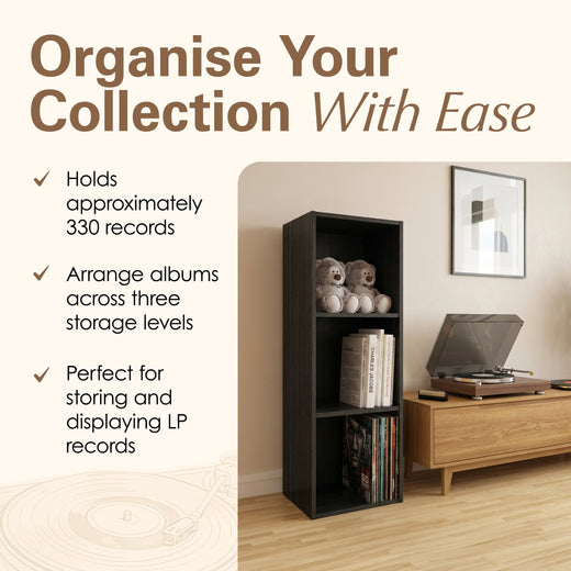 Black Vinyl Record LP Cube Storage Box