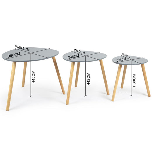 Set of 3 Scandinavian Style Tables