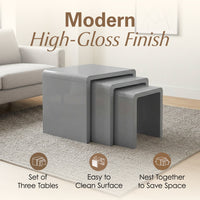Thumbnail for Nest of 3 High Gloss Coffee/Side Tables