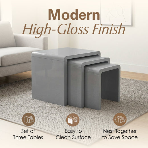 Nest of 3 High Gloss Coffee/Side Tables