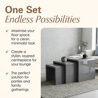 Thumbnail for Nest of 3 High Gloss Coffee/Side Tables
