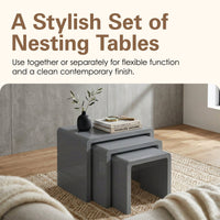 Thumbnail for Nest of 3 High Gloss Coffee/Side Tables