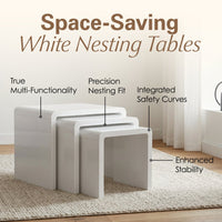 Thumbnail for Nest of 3 High Gloss Coffee/Side Tables
