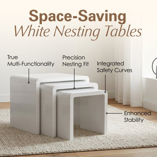 Nest of 3 High Gloss Coffee/Side Tables