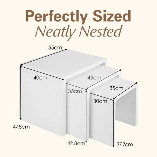 Nest of 3 High Gloss Coffee/Side Tables