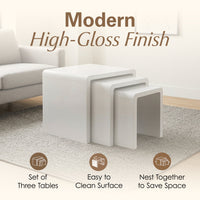 Thumbnail for Nest of 3 High Gloss Coffee/Side Tables