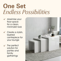 Thumbnail for Nest of 3 High Gloss Coffee/Side Tables
