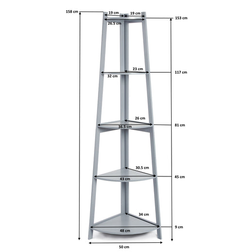 5 Tier Corner Ladder Shelving Unit
