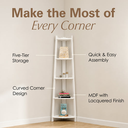 5 Tier Corner Ladder Shelving Unit