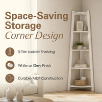 Thumbnail for 5 Tier Corner Ladder Shelving Unit