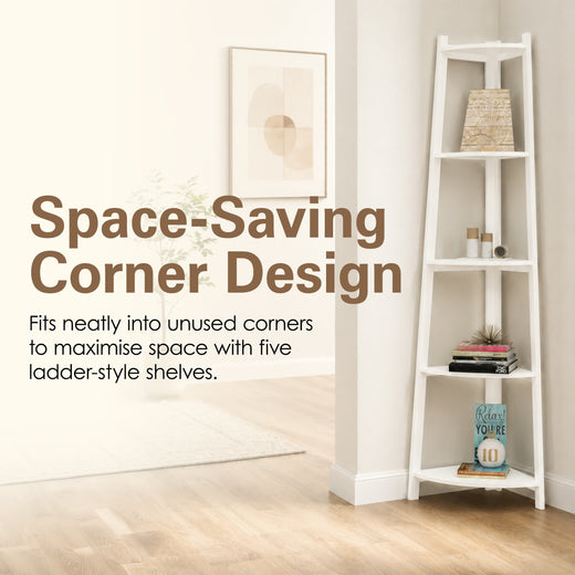 5 Tier Corner Ladder Shelving Unit