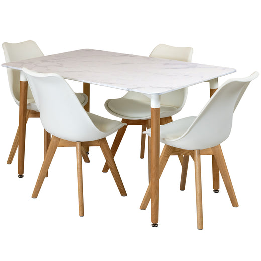 Rectangular Dinner Table Set with 4 Dining Chairs