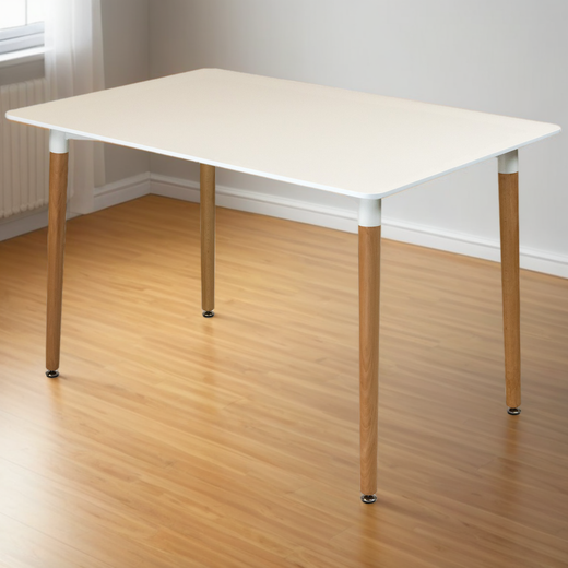 120cm Rectangular Dining Table With Solid Beech Wood Legs