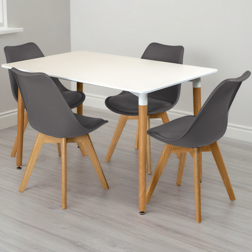 Rectangular Dinner Table Set with 4 Dining Chairs